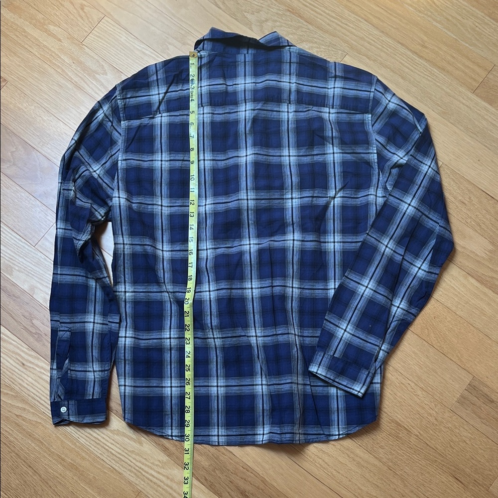 Old Navy Men's Casual Button Down Shirts - Green, Black, Blue Plaid - Picture 7 of 16